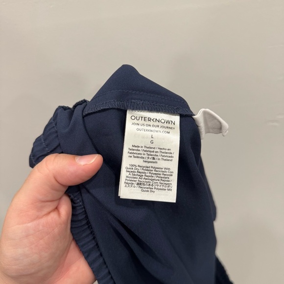 Outerknown Nomadic Volley Drawstring Shorts Navy Blue Athletic Quick Dry Large - Picture 6 of 8